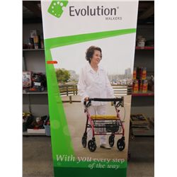 Portable roll up advertising sign in carrying case