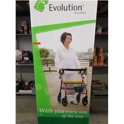 Portable roll up advertising sign in carrying case