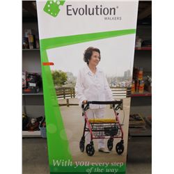Portable roll up advertising sign in carrying case