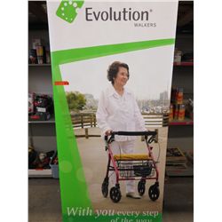 Portable roll up advertising sign in carrying case