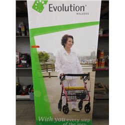 Portable roll up advertising sign in carrying case