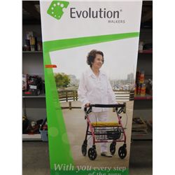 Portable roll up advertising sign in carrying case