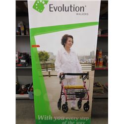 Portable roll up advertising sign in carrying case