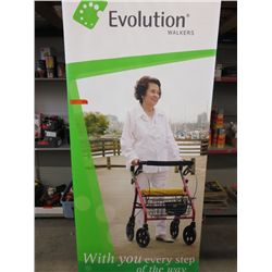 Portable roll up advertising sign in carrying case