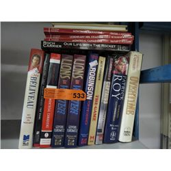 15 hard cover & paperback books on hockey