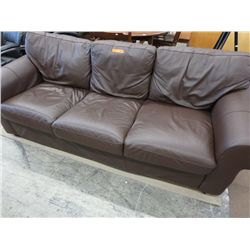 Brown leather sofa