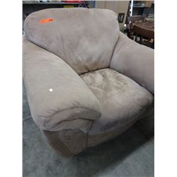 Overstuff beige microfiber arm chair