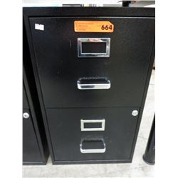 Black 2 drawer letter size filing cabinet