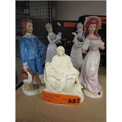 5 pieces of Japanese and German statues