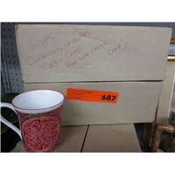 Fine china mugs x 6