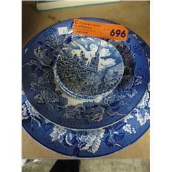 Blue and white English china