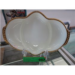 Vintage Fire King milk glass sectioned dish