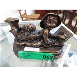 "Boy Reading" - Bronze statue