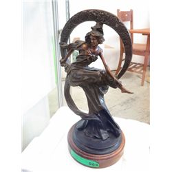 "Lady on Swing" - lovely bronze statue