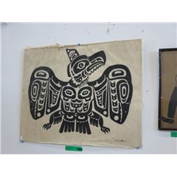 Native silkscreen on rice paper "Thunderbird'