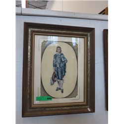 Framed petite point Little Boy Blue