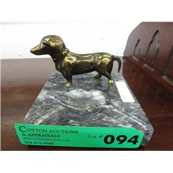 Bronze & marble "Ashtray - (Daschund)"
