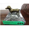 Image 1 : Bronze & marble "Ashtray - (Daschund)"