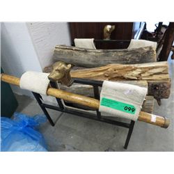 Wood & canvas sling holder & carrier for firewood