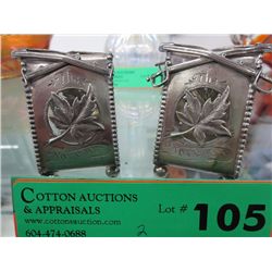 Two 1940's Canadiana silver napkin holders