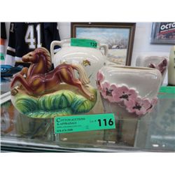 2 vintage glazed ware - Copley & California