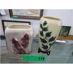 2x vintage glazed Copley vase