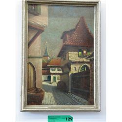 Paint on board - European scene