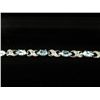 Image 1 : Blue Topaz & diamond tennis bracelet