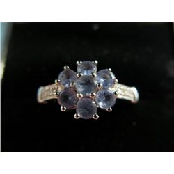 Tanzanite ring, flower-shape design