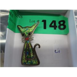 TAXCO sterling silver cat brooch