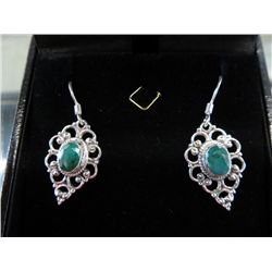 New Emerald & Sterling silver earrings