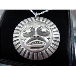 First Nations Pendant, pewter, round shape