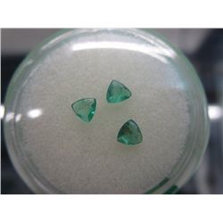 Lot of 3 Emeralds, trillion shape