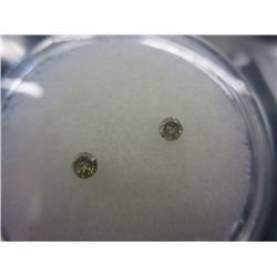 Lot of 2 diamonds, round brilliant cut, matching