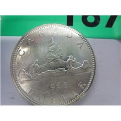 1965 Canada Silver $1.00 Canoe Dollar