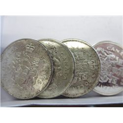 Lot of 4 Canada Coat of Arms 50 cent pieces