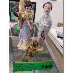 3 x glazed figurines