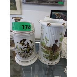 2 glazed china items.