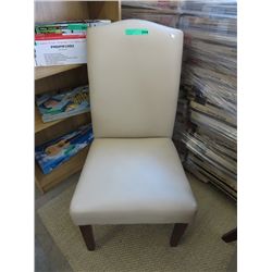 Beige upholstered dining chair