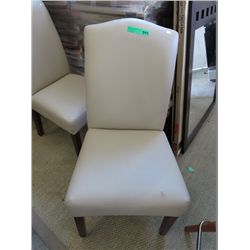 Beige upholstered dining chair