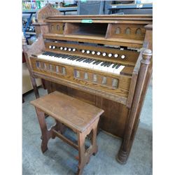 Pump organ - Estey Organ Co., with stool
