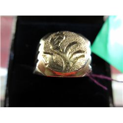 18K gold men's signet ring 14 g