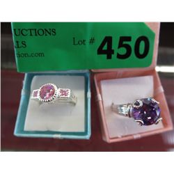 Two rings with crystals stones