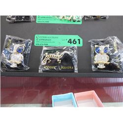 3 rhinestone brooches