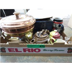 Box of new and vintage items