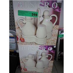 Two Bistro ceramic table top sets