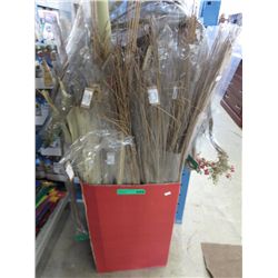 Large box of dried straw and grass decorations