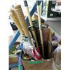 Image 1 : Box containing assorted umbrellas & garden hose