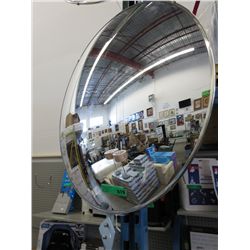 Convex wall mount mirror. 29" dia.