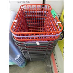 Plastic baskets with handles